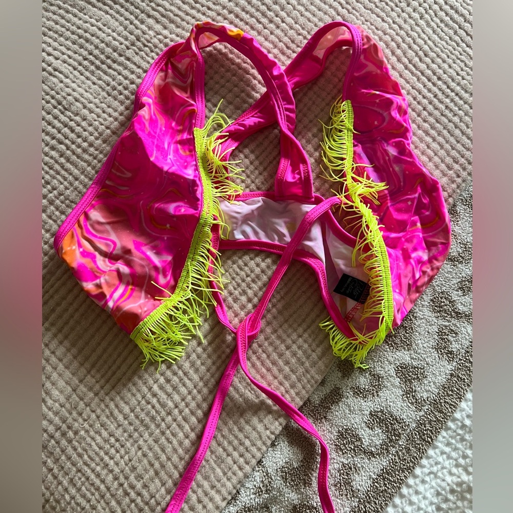 Rolita Couture Pink and Yellow Crop Top